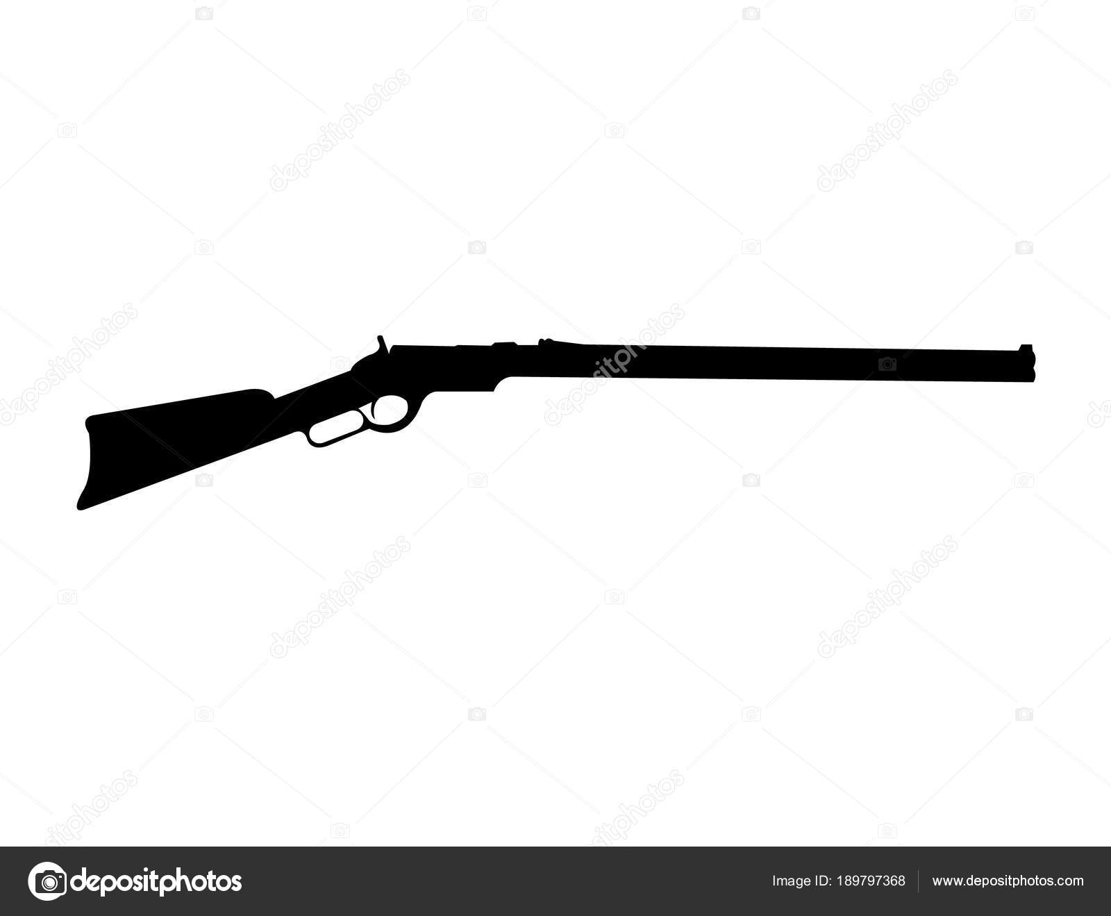 老温彻斯特枪的剪影图库矢量图©doklevise 189797368, image size:1600x1319