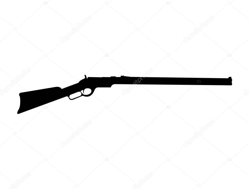 Silhouette of an old Winchester gun