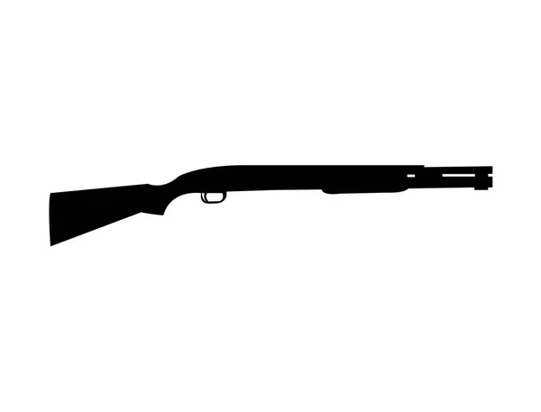 Pump Action Shotgun Silhouette — Stockvektor