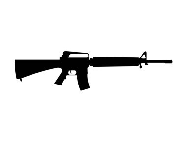 M16 tüfek siyah silüeti.