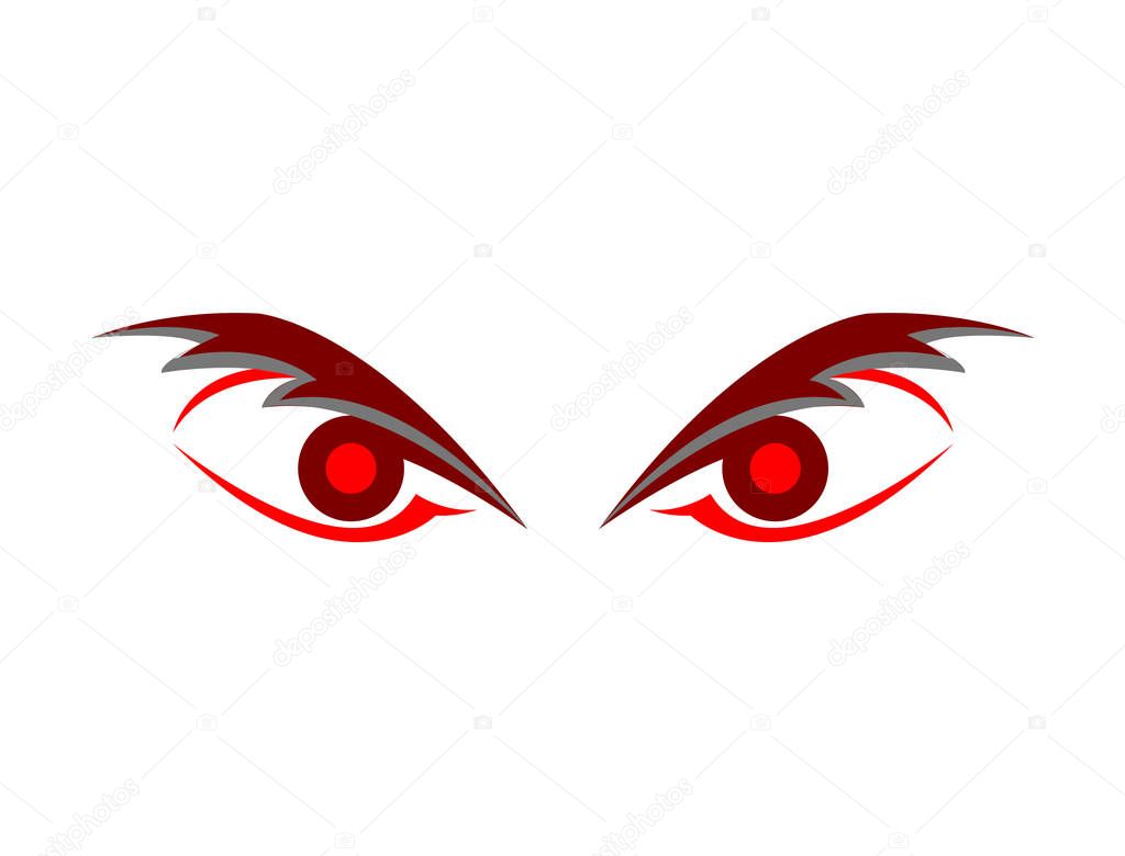 Angry evil eyes graphic element