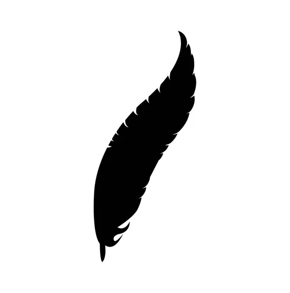 Silhouette Simple Plume Noire — Image vectorielle