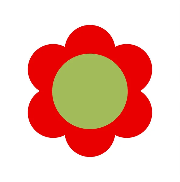 Icône Fleur Simple Plate Minimale Colorée — Image vectorielle