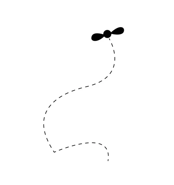空気ベクトル図を飛んでいる小さなハエ — ストックベクタ