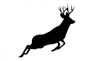 Hafifçe siluet atlamalı geyik