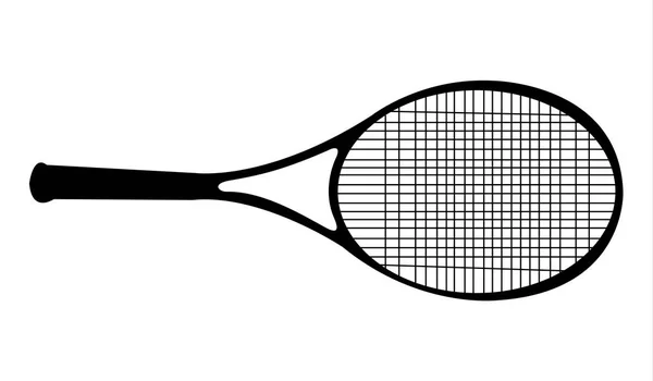 Silhouette Noire Une Raquette Tennis — Image vectorielle