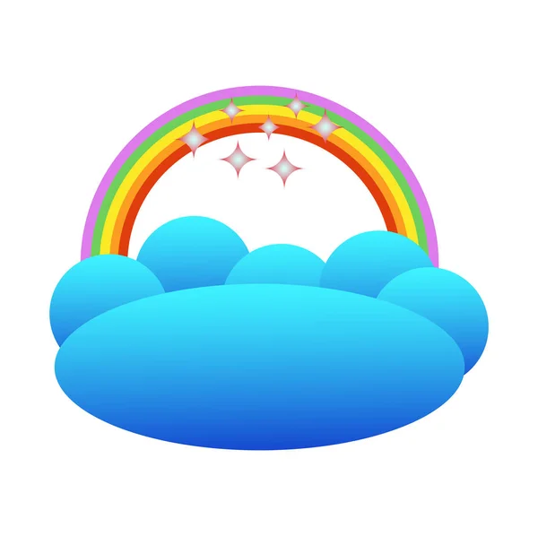 Rainbow Stars Cloud — Stock Vector