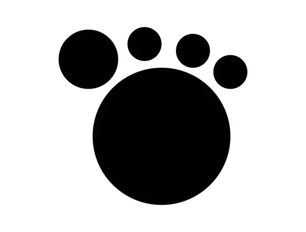 Simple Black Pet Paw Icon — Stock Vector