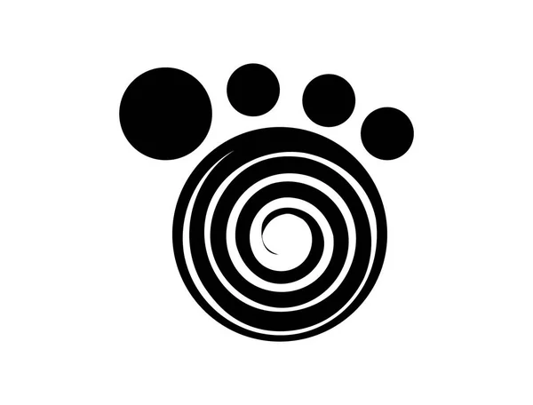 Animal Dog Cat Paw Icon Spiral — Stock Vector