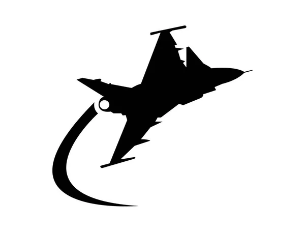 Katonai Repülőgépek Sziluett Hogy Egy Görbe — Stock Vector