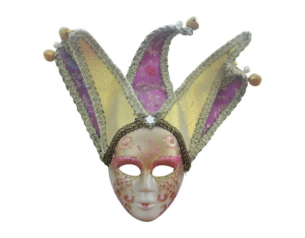 Mască Venețiană Carnaval Izolată Fundal Alb — Fotografie, imagine de stoc