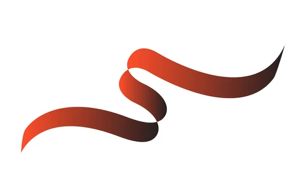 Ruban Bannière Dégradé Rouge — Image vectorielle