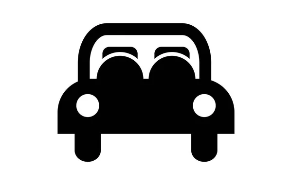 Icono Simple Coche Negro — Archivo Imágenes Vectoriales