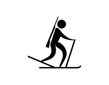 biatlon simgesi beyaz üzerine