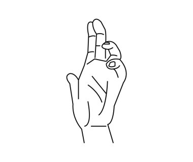 Papa el işareti beyaz üzerine