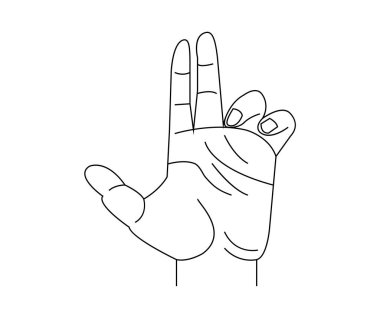 Papa el işareti beyaz üzerine