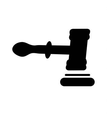 beyaz üzerine çekiç simgesi