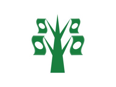 Beyaz üzerine yeşil para ağacı