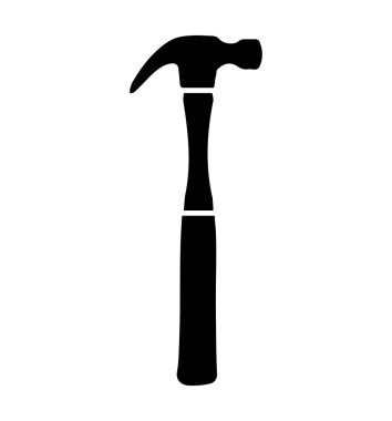 Beyaz üzerine siyah çekiç simgesi