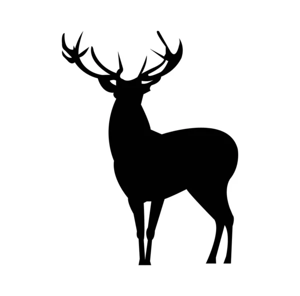 Deer Silhouette White — Stock Vector