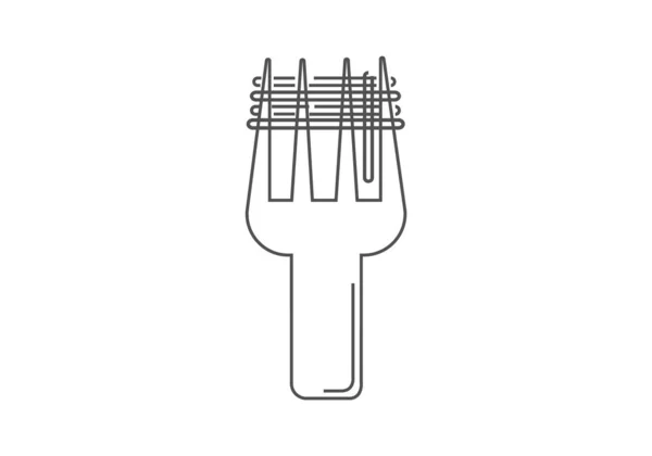 Spaghetti Fork White — 스톡 벡터