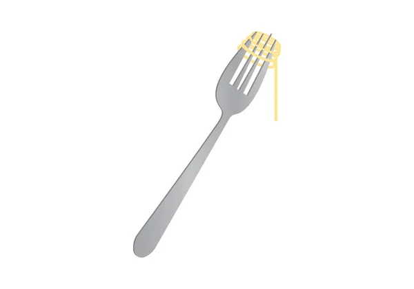 Spaghetti Fork White — 스톡 벡터