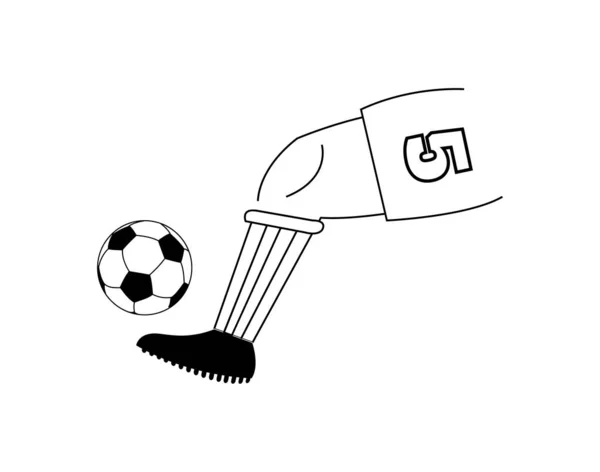 Jambe Football Sur Blanc — Image vectorielle