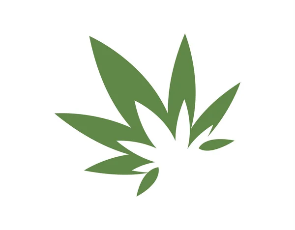 Hoja Marihuana Sobre Blanco — Vector de stock