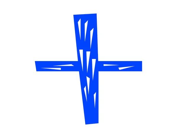 Ikona Krzyżyka Białym — Wektor stockowy