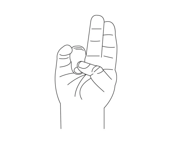 Signe Main Pape Sur Blanc — Image vectorielle