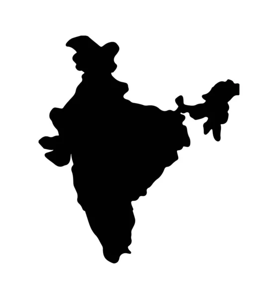 Índia Mapa Branco —  Vetores de Stock