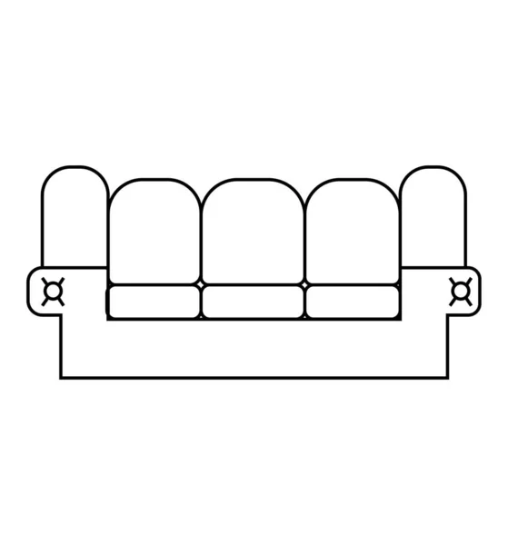 Sofa Icoon Wit — Stockvector