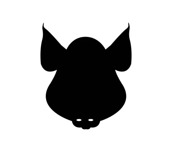 Pig Head Icon White — ストックベクタ