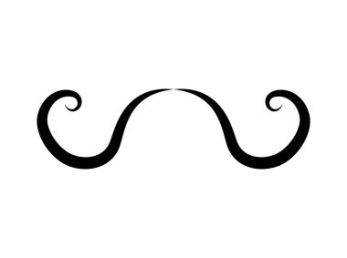 Beyaz üzerine siyah bıyık simgesi