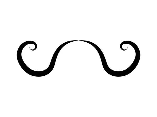 Black Moustache Icon White — Stock Vector