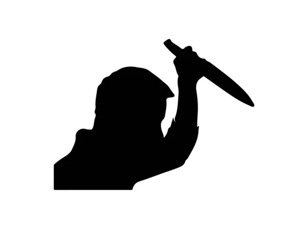 Mann Mit Messer Auf Weiß — Stockvektor