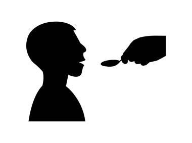 Kaşık siluetiyle besleniyor 