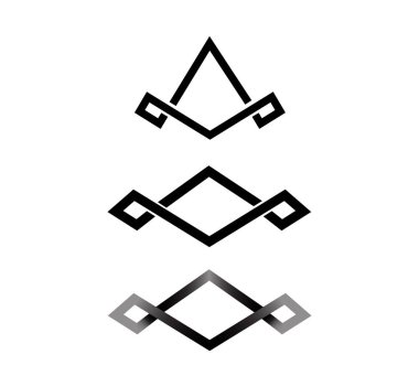 Beyaz üzerine soyut semboller