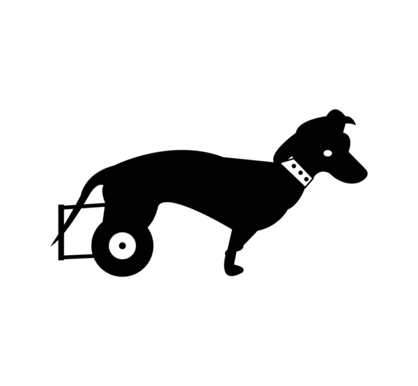 Handicapped Dog Wheels — Stock Vector