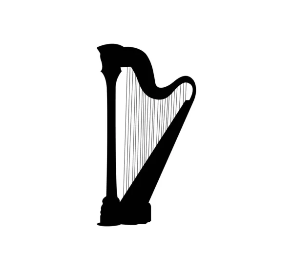 Harp Pictogram Wit — Stockvector