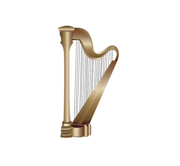 Harp Icon White — Stock Vector