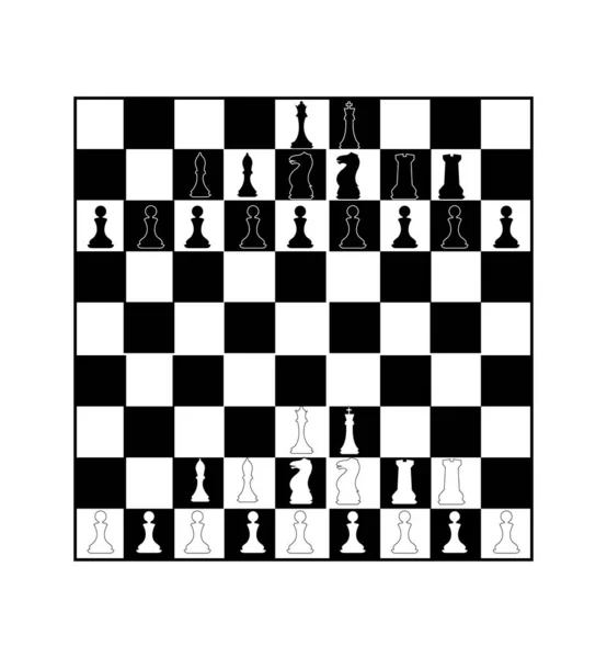 Šachovnice Bílém Pozadí — Stockový vektor