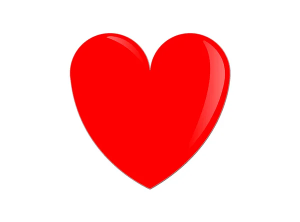 Červené Srdce Ikona Izolovaných Bílém Pozadí — Stockový vektor