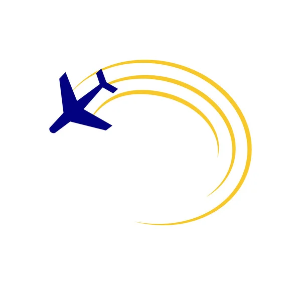 Flugzeugreise Logo Auf Weiß — Stockvektor