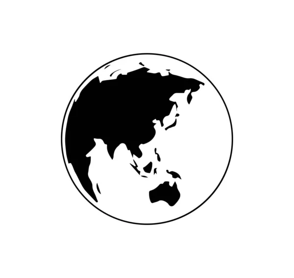 Planet Erde Globus Auf Weiß — Stockvektor