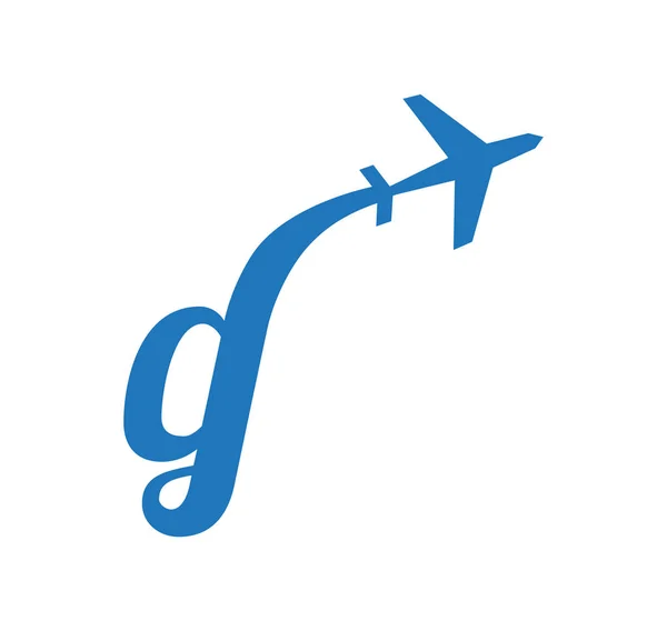 Flugzeug Fliegt Von Einem Buchstabensymbol Auf Weiß — Stockvektor