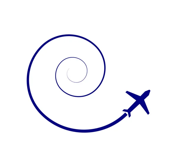Spiralflug Ikone Auf Weiß — Stockvektor