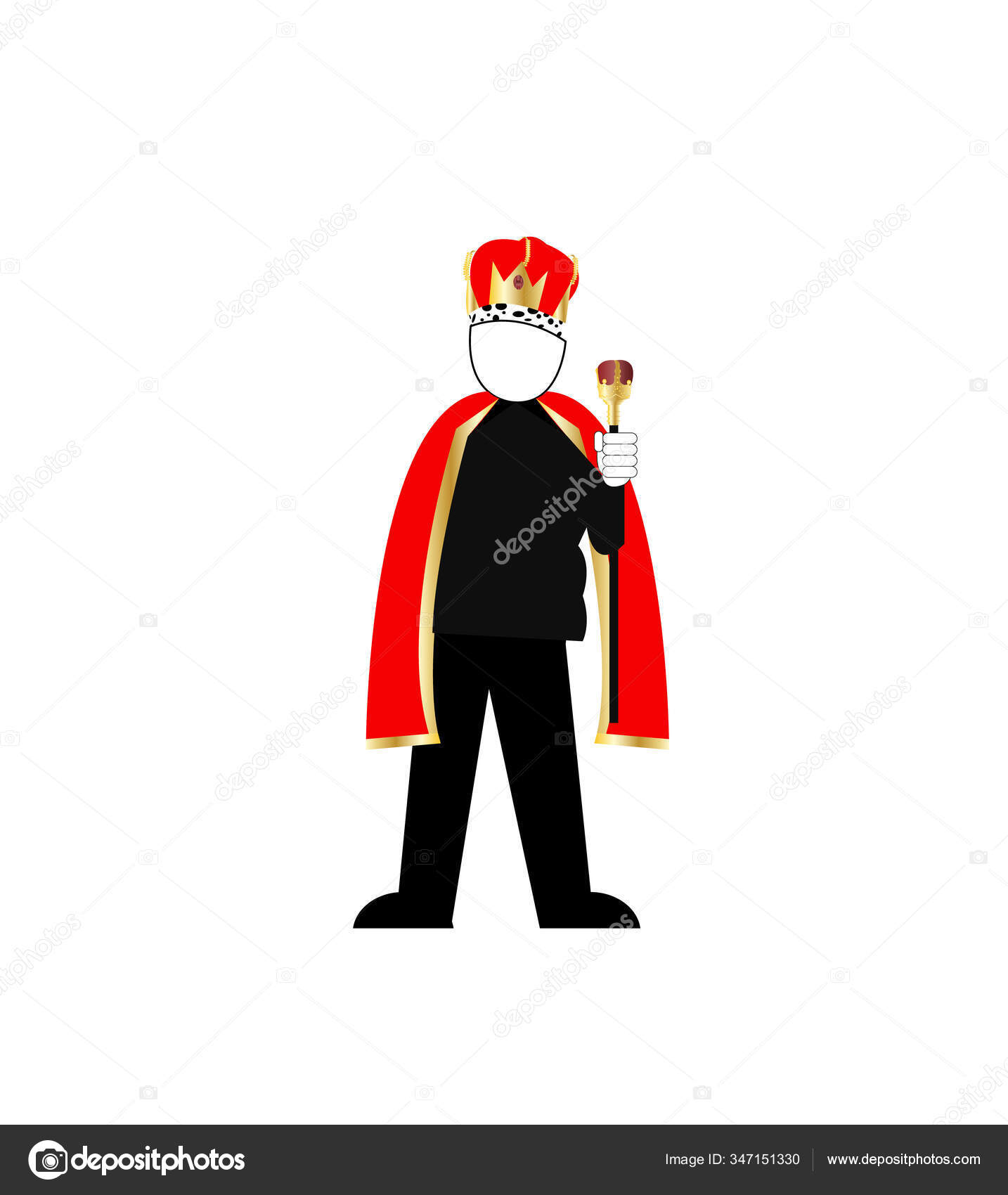 Man King Robe White — Stock Vector © doklevise 347151330