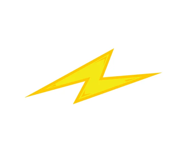 Amarillo Trueno Flash Icono Aislado Sobre Fondo Blanco — Vector de stock