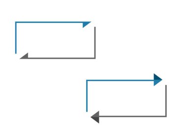 Beyaz arkaplanda izole edilmiş iki ok çerçevesi